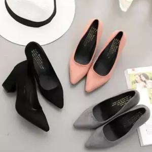 스웨이드 로퍼 구두 여성 고급 키높이 통굽 스웨이드힐 (WFJ4RXN)