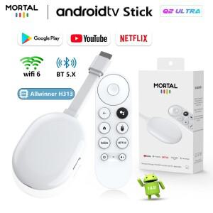 글로벌 버전 안드로이드 14 TV 스틱 Q2 Ultra 4K HDR Allwinner H313 음성 리모컨 BT5.X Chromecast Wifi 6