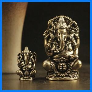 태국 가네샤 황동상 - 가정 사무실 책상 장식용 코끼리 신상 조각상 부와 행운을 기원하는 선물