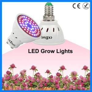 LED 식물 성장 조명 전체 스펙트럼 Fitolampy 48 60 80Leds E27 GU10 MR16 Led 수경재배 온실용 램프 조명