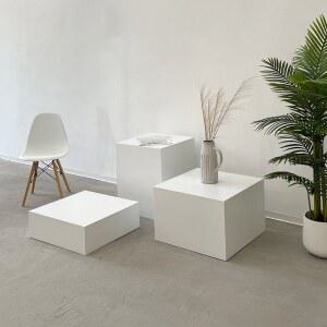 흰색 뷔페 테이블 식사 10홀 샤브 세트 디너 디저트 하얀색 원단 전시