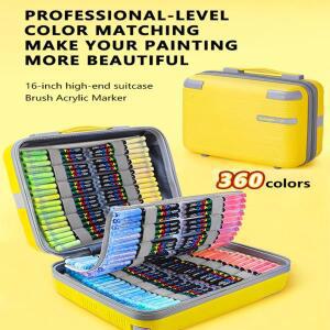광나 360색 아크릴 마커 세트 (여행용 케이스 포함) | 펜, 암석