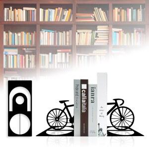 금속 자전거 북엔드, 선반 책 지지대, 정리함, 홈 오피스용 블랙북 홀더