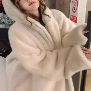 여성패션 야구 점퍼 프렌치 밍크털라이크 후드 코트 가을 겨울 따뜻한 퍼 DL4