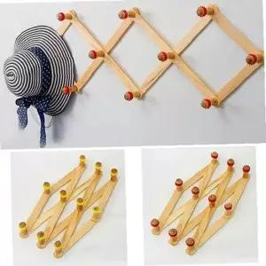 논슬립 방문 옷걸이 행거 자바라 원목 벽걸이 나무