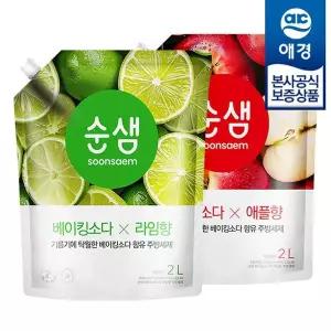 [애경] 순샘 믹스앤매치 베이킹소다 주방세제 리필 2L x2개[35666262]