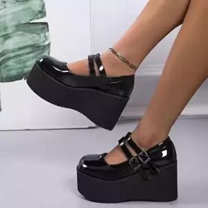 더블스트랩 여성 로퍼 블랙 유광 무광 레이스업 스트랩 메리제인