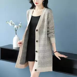 여자 롱가디건 하프코트 가디건 루즈핏 엄마룩 추동 빅사이즈 스웨터 코트 여헤어 원픽4
