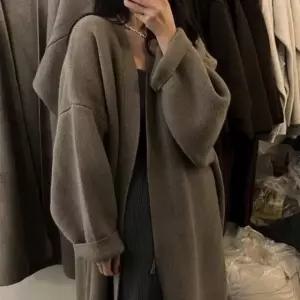 니트 롱 가디건 루즈핏 여성 고급 따뜻한 아우터 (WFK6DM4)