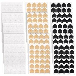 15장 360개 코너 스티커, 자동 접착 사진 스티커 스크랩북, 앨범, 액자, 메모리북, 저널(3가지 색상)