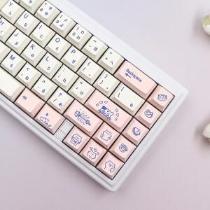 원래 핑크 일본어 Keycaps 승화  고양이 호환 기계식 키보드 68/87/104/75