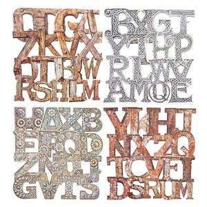 MiyouLuna 104Pcs 알파벳 하드 카드 스티커 세트, 스크랩북용 빈티지 레터 스티커, DIY 공예품, 저널링, 정크 저널 에페메라