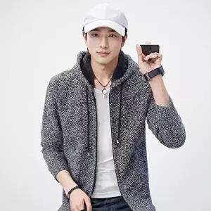 [모로엠]남성 두꺼운 후리스 후드 가디건 ON-CA-QWFG45NZ