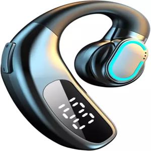HYHITI 블루투스 싱글 헤드셋 180° 회전 가능한 오픈 이어 무선 이어버드 36시간 플레이타임 5.5 이어피스
