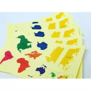 세계 지리 지도 공부 대륙 모양 스티커 방과후수업