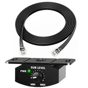 [미국배송] 서브우퍼용 6핀 연장 코드로 조정 가능한 베이스 컨트롤 노브 원격 증폭기 교체 컨트롤러 자동차 오디오 - 4M/13.12FT 케이블