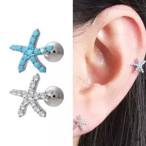 써지컬 스틸 큐빅 불가사리 패션 피어싱 2종 택1 (44366650)