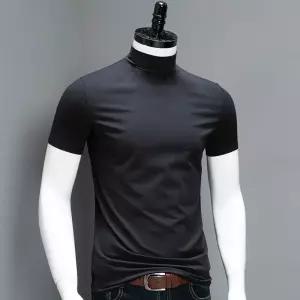 반목폴라티 슬림핏목티 반팔 빅사이즈 얇은 패치 망사