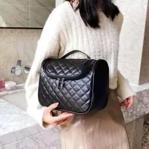 메이크업 파우치 블랙 간편한 워시백 이너백 핸들