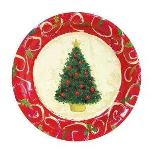 23cm크리스마스접시 트리 성탄절 파티접시 일회용용기 종이접시 피크닉접시 귀여운접시