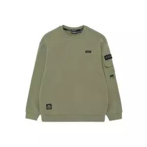 내셔널 지오그래픽 키즈 K233USW820 어드벤처 소매포켓 맨투맨 LICHEN KHAKI