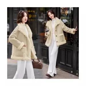 여자가죽자켓 따뜻한 차이나카라 일체형 코트 겨울 양면으로 뽀글이 상의 가능 ible4