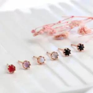 14K 골드필드 핀 젬스톤 컬러 볼 피어싱 골드필드피어싱 로즈골드피어싱