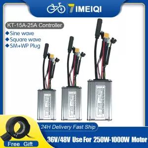 전기 자전거 전동  KT Ebike 컨트롤러 구형파 사인파 변환 키트 36V 48V 15A 17A 22A 25A 250W 350W 500W 7