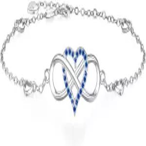 여성 블링젬 발찌 925 스털링 실버 인피니티 이어 발목 팔찌 큐빅 지르코니아 로즈 골드 여름 해변