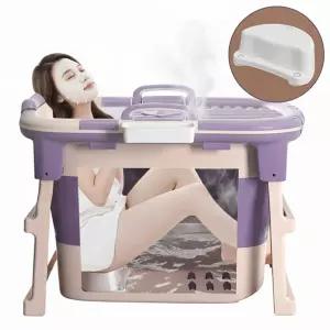 성인 깊은 접이식욕조 이동식 1인 반신욕기 간이 가정용 사우나 덮개형 욕조