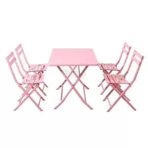 야외용 테이블세트 테라스 파라솔 빈티지 접이식 스틸 카페