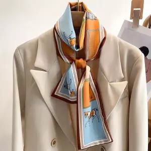 [하프클럽/]고급스러운 패턴 간절기 직사각 스카프