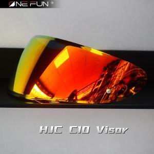 HJC C10 HJ-34P 용 헬멧 바이저 풀 페이스 광변색 안개 방지 렌즈 마스크 블랙 레인보우 슬리버 쉴드