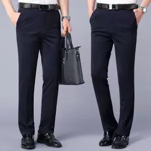 남자 네이비 여름 정장바지 스판 링클프리 일자 팬츠 정장바지 바지남성