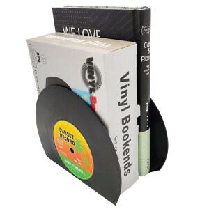 [미국배송] 비닐 레코드 장식용 북엔드 CD 랙 홈 오피스용 도서 보관대 앨범 홀더로 디자인된 미아오위안 책장