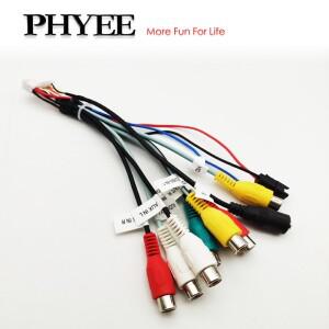 20핀 RCA 오디오 케이블  서브우퍼 출력  CVBS 비디오  Aux In  앰프 제어  팬 커넥터  마이크 잭  16핀 차