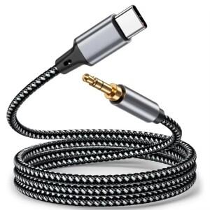 AUX 오디오 USB C타입 - 3.5mm 연결 어댑터 케이블 (차량용 스피커 이어폰 듀얼 플러그 삼성호환 샤오미호