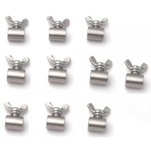 10피스 핸드 스크류 클램프 와이어 로프 패스너 나비 버클 304 스테인레스 스틸 2-8mm