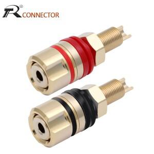 2피스 금도금 바인딩 포스트 바나나 소켓 커넥터 4mm 플러그 앰프 스피커 터미널 비자 성