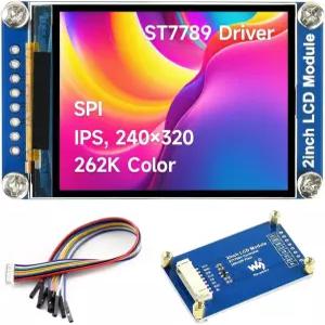 웨이브셰어 2인치 LCD 디스플레이 모듈 라즈베리 파이/파이 제로/아두이노/Esp32와 호환 ST7789 드라이버