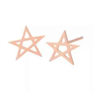 14K GOLD 로즈골드 별 일자침 데일리 금 귀걸이 W98DA8E