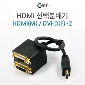 HDMI 선택분배기 HDMI M to DVI F 2PC 모니터 컴퓨터 노트북 TV연결