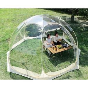 투명텐트 6각 우레탄창 야외 2창 그레이 포장마차천막 4-6인 2문 쉘터