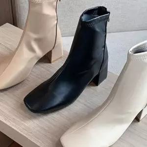 K65 3컬러 여성앵클부츠 뒷지퍼 삭스부츠 슬림 앵클힐