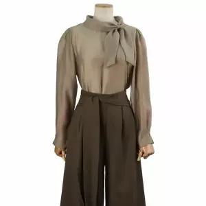 [하프클럽/쉬즈나인]루바 스카프 타이 블라우스