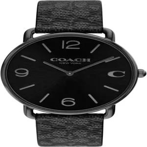 코치 엘리엇 남성 시계 - 시그니처 C 캔버스 스트랩 2H 쿼츠 방수 3 ATM/30미터 일상복 클래식