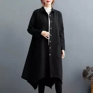 여자 트렌치코트 추동 하프 긴팔형 빅사이즈 슬림핏 코트 원픽4