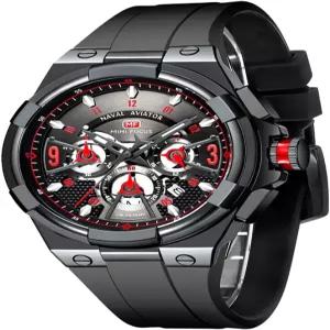 MF 미니 포커스 남성 독특한 중공 캐주얼 손목시계(크로노그래프/방수/야광/캘린더/24시간) 실리콘 밴드