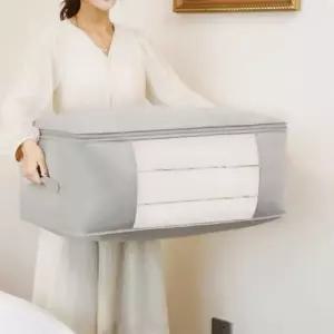 대형 이불 수납함 그레이 색상 부직포 정리박스 침구 정리함 (WFKA88P)