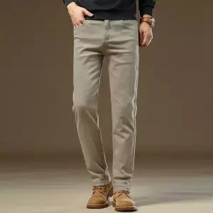 남자 기본 바지 면 린넨 캐주얼 추동 기모 청년일자 스판 M스포4